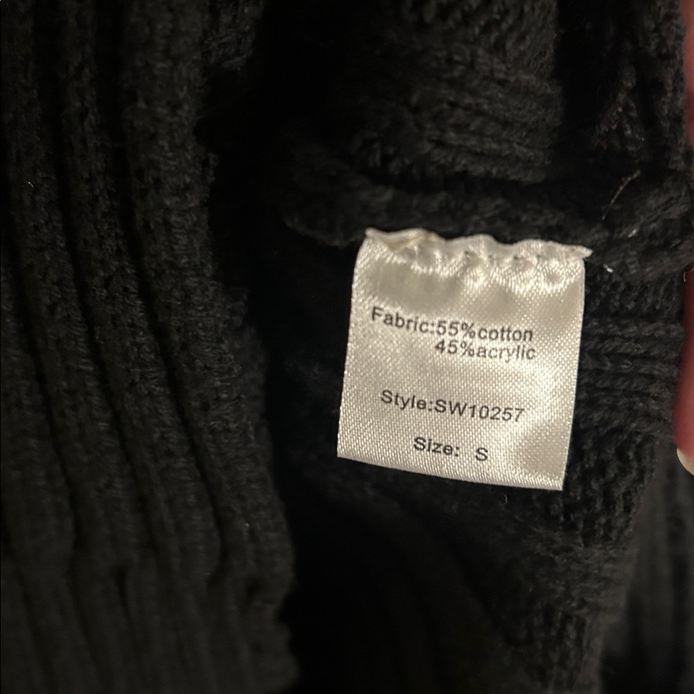 NWT Elan Ribbed Turtleneck Black Tunic Sweater Size Small - Picture 8 of 13